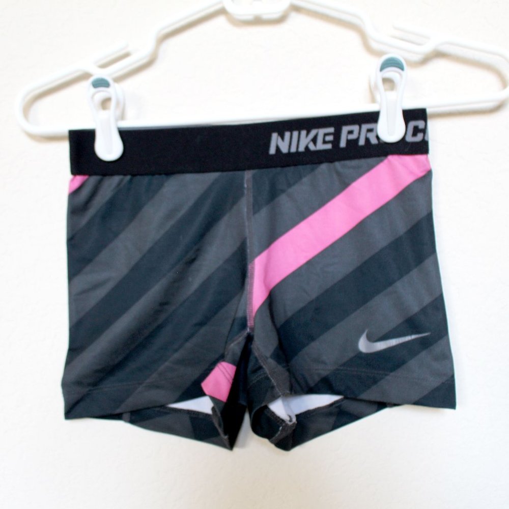 Nike | Striped Combat Pro Compression Shorts | Black/Pink